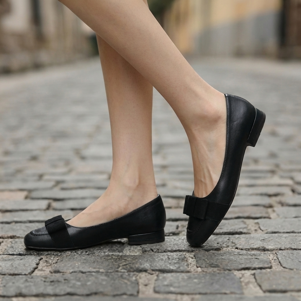 Camille | Ballerine In Pelle Con Fiocco