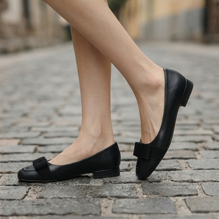 Camille | Ballerine In Pelle Con Fiocco