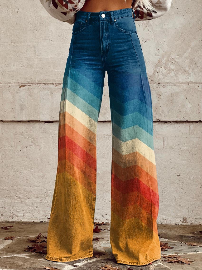 Léa | Pantaloni Eleganti Retrò A Zigzag
