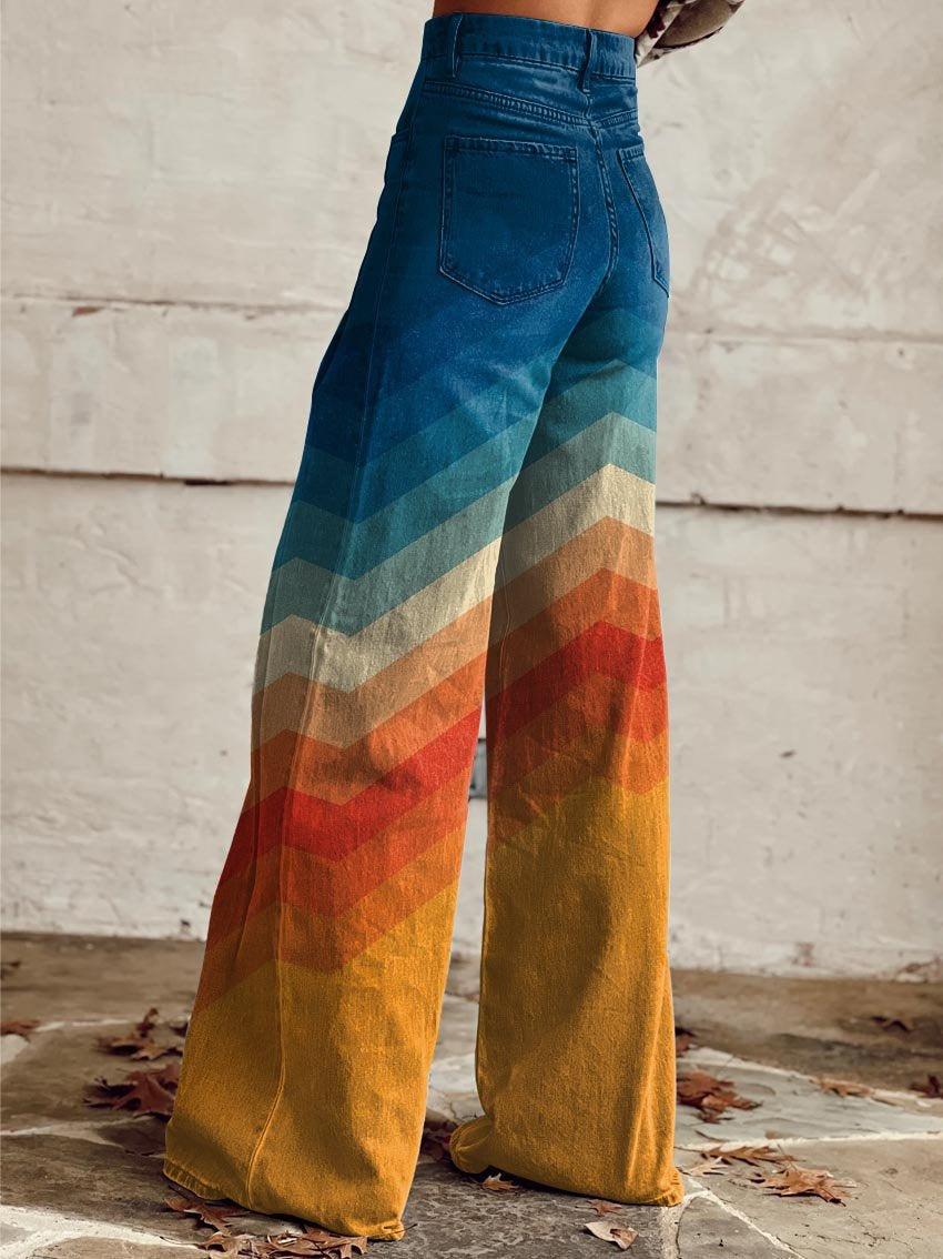 Léa | Pantaloni Eleganti Retrò A Zigzag