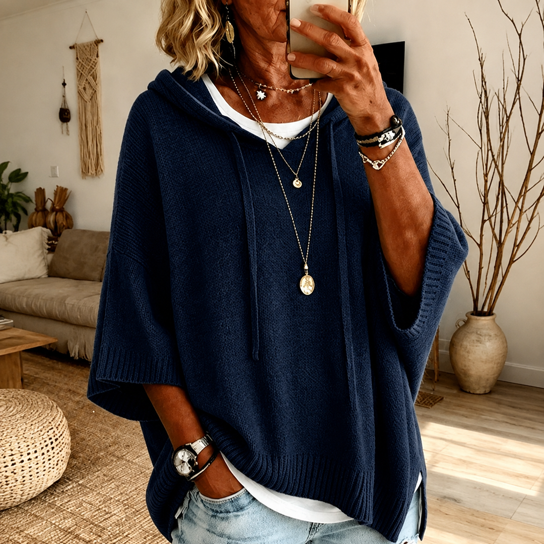 Juliette | Maglione Poncho Blu Navy