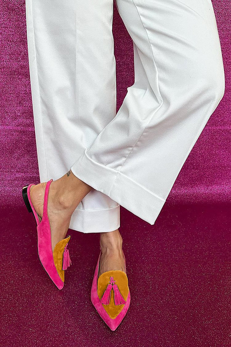 Loredana | Ballerine Con Frange E Cinturino Alla Caviglia - Giallo