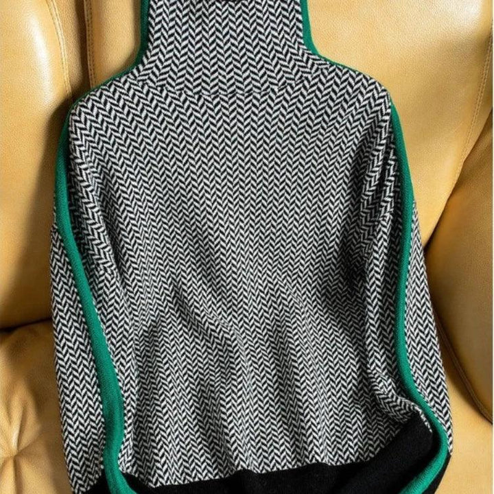 Elena | Maglione a Righe - Verde 7