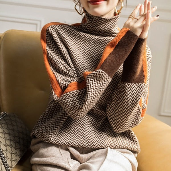 Elena | Maglione a Righe - Arancione 3
