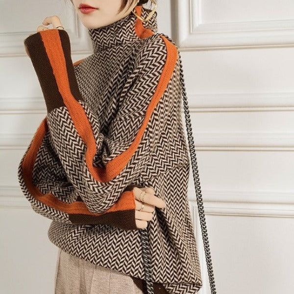 Elena | Maglione a Righe - Arancione 4