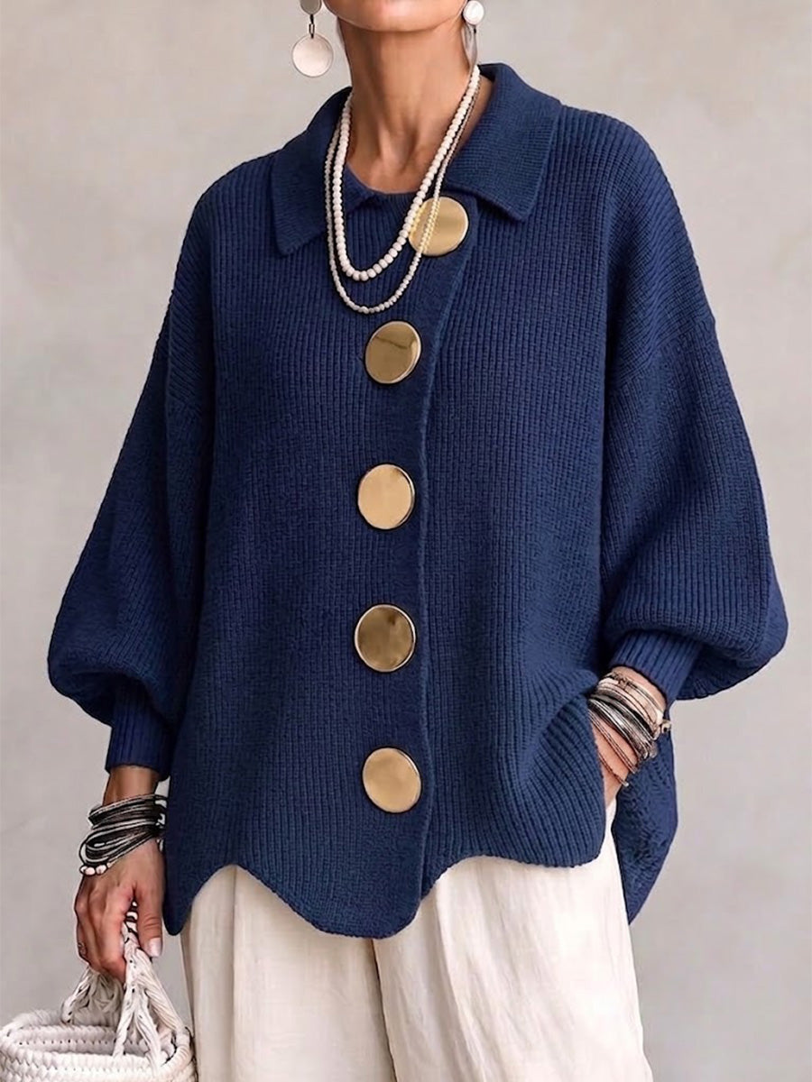 Karina | Cardigan Oversize con Colletto e Bottoni