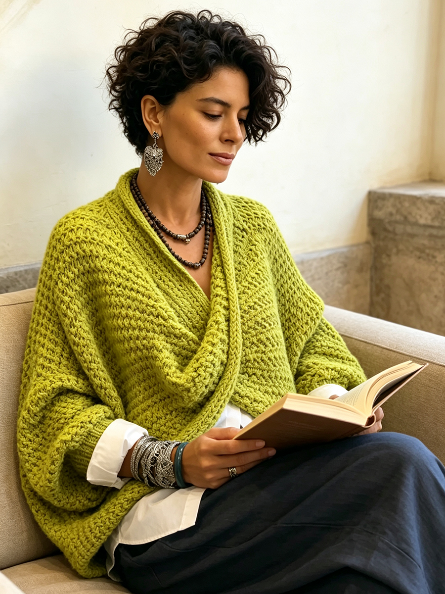 Lorelei | Maglione Incrociato con Maniche a Pipistrello