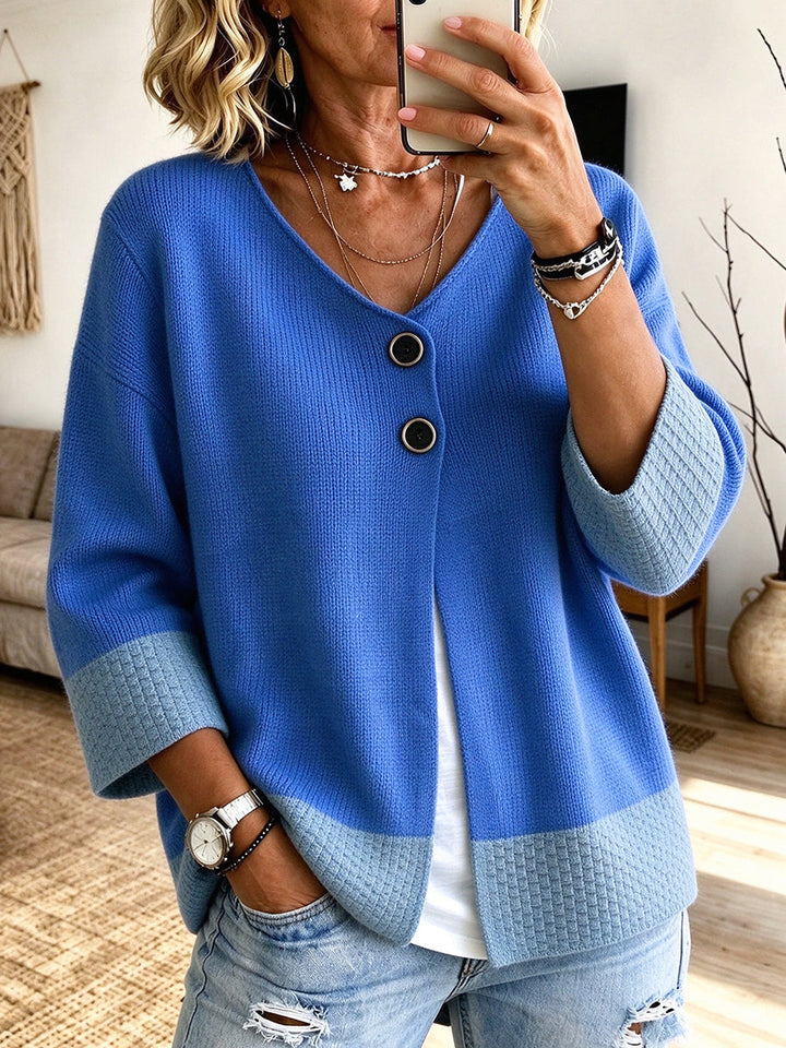 Jennifer | Cardigan in Maglia a Blocchi di Colore
