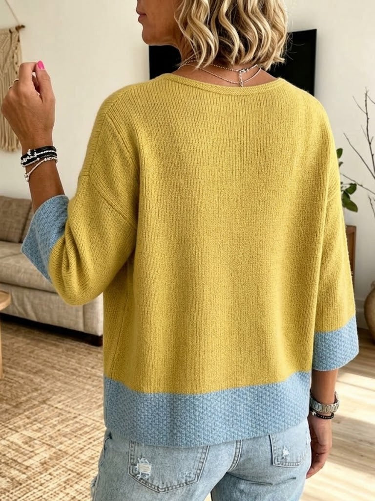 Jennifer | Cardigan in Maglia a Blocchi di Colore