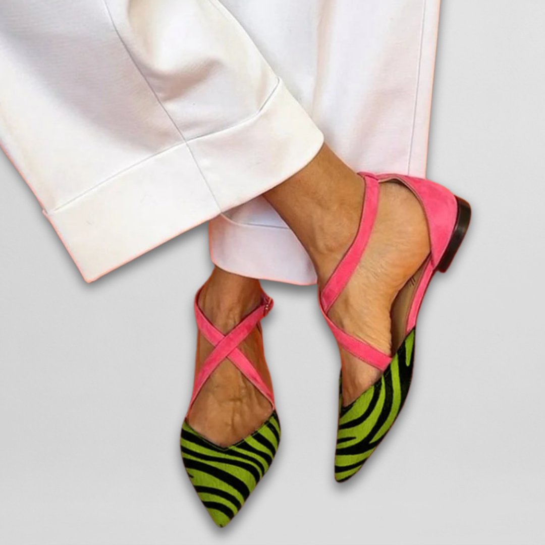 Ornella | Ballerine Con Cinturini - Verde