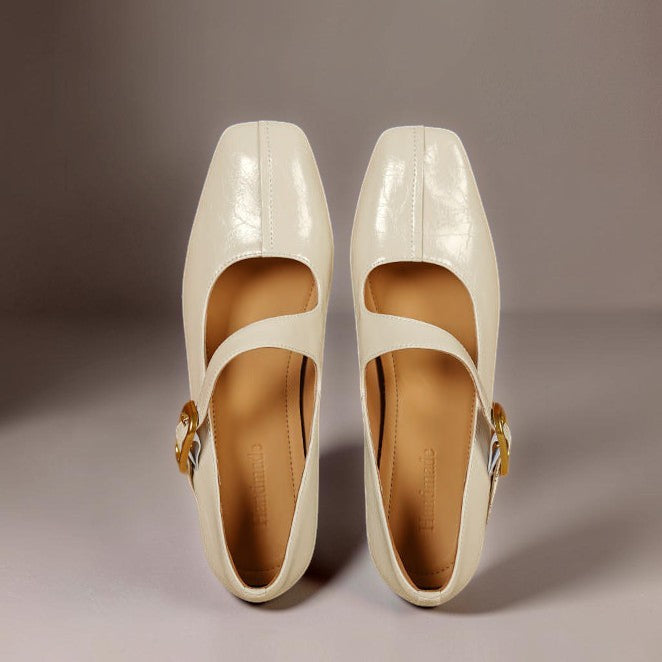 Viora | Scarpe Mary Jane con Tacco in Vera Pelle