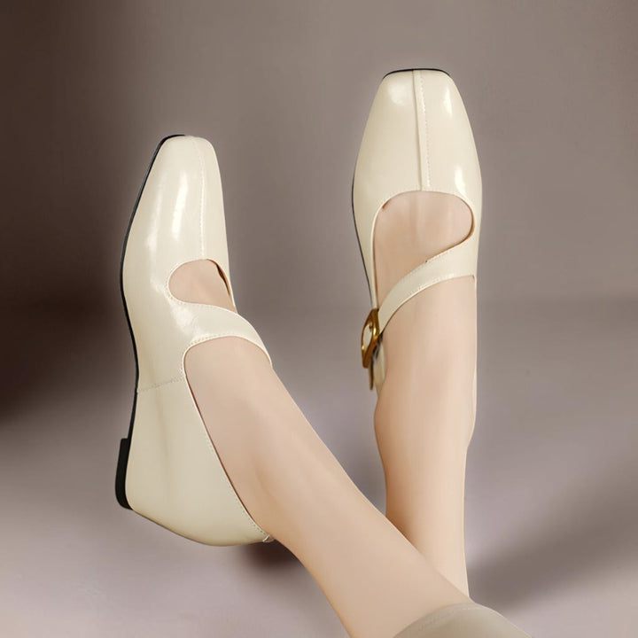 Viora | Scarpe Mary Jane con Tacco in Vera Pelle