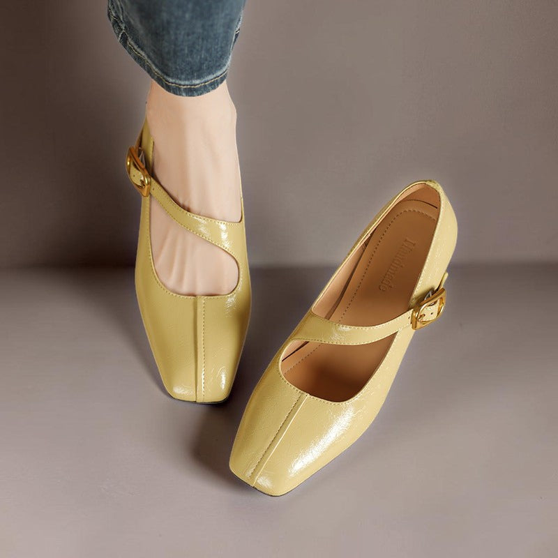 Viora | Scarpe Mary Jane con Tacco in Vera Pelle