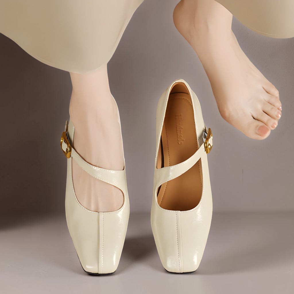 Viora | Scarpe Mary Jane con Tacco in Vera Pelle