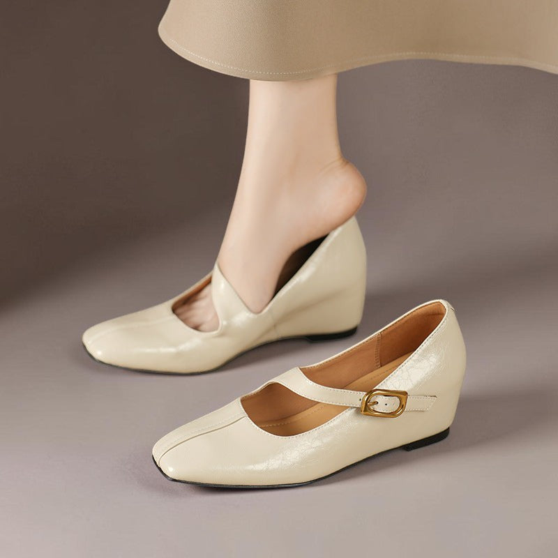 Viora | Scarpe Mary Jane con Tacco in Vera Pelle