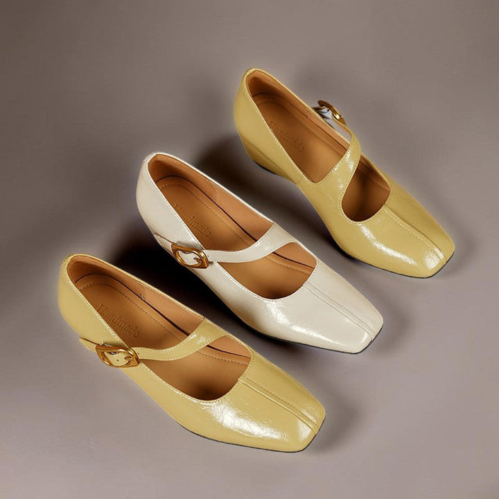 Viora | Scarpe Mary Jane con Tacco in Vera Pelle