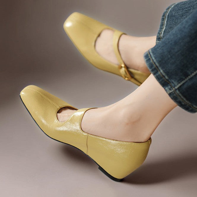Viora | Scarpe Mary Jane con Tacco in Vera Pelle