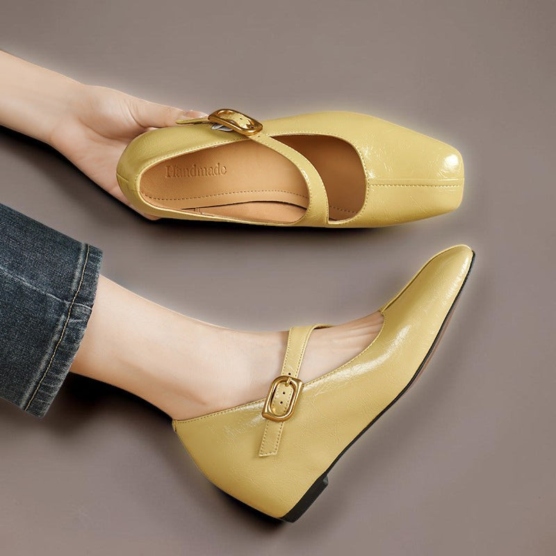 Viora | Scarpe Mary Jane con Tacco in Vera Pelle