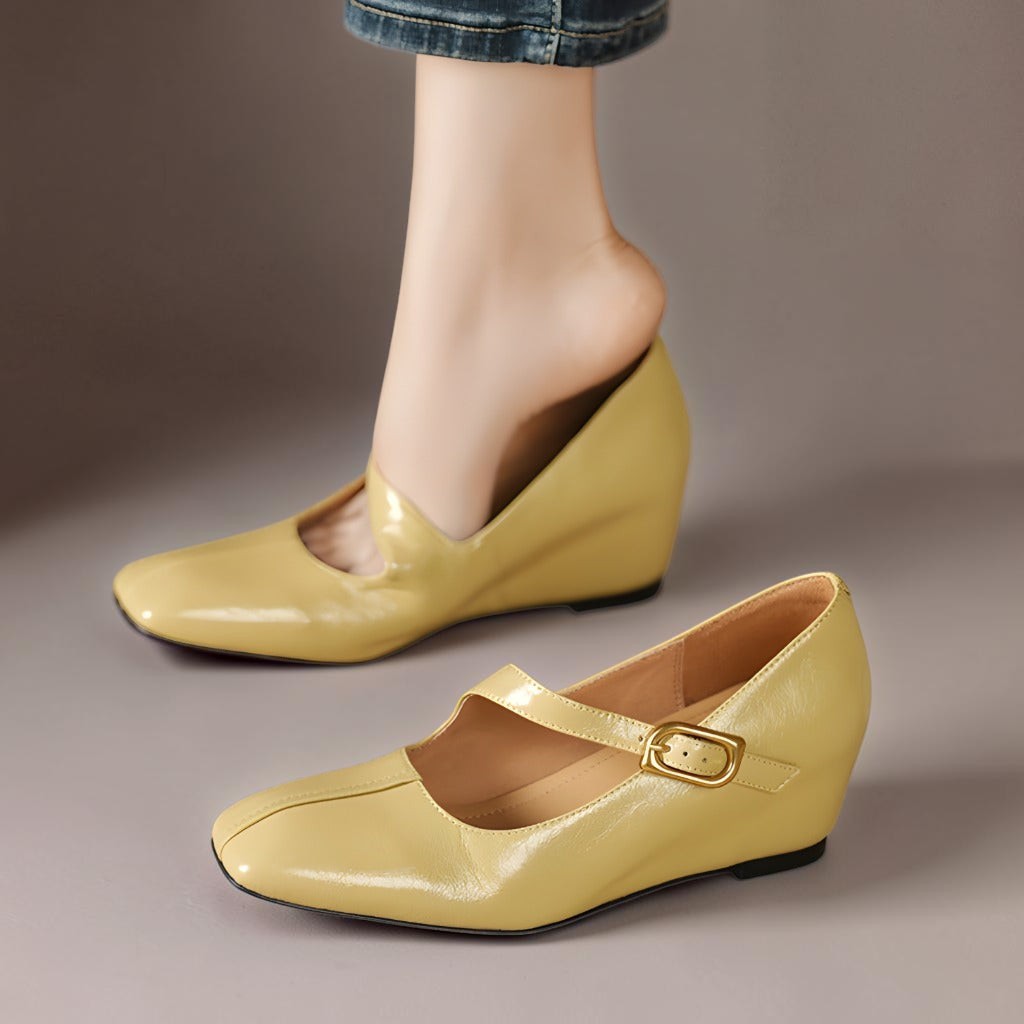 Viora | Scarpe Mary Jane con Tacco in Vera Pelle