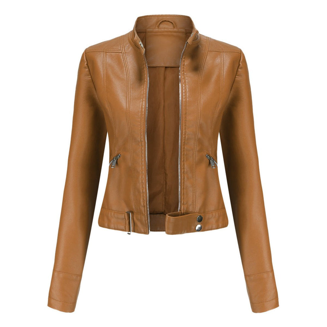Linnea | Giacca Biker Corta con Collo alla Coreana
