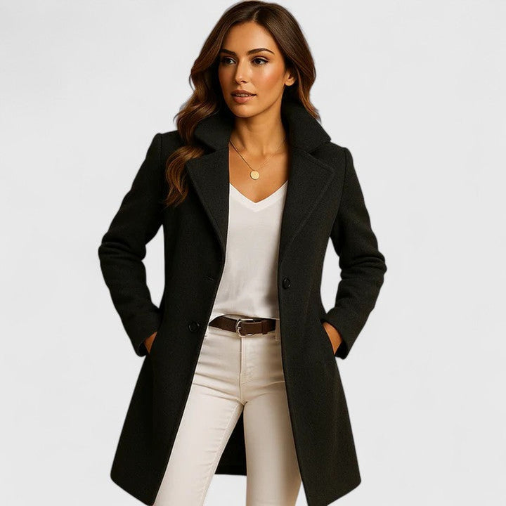 Blanche | Cappotto Lungo Sartoriale con Revers a Dentina