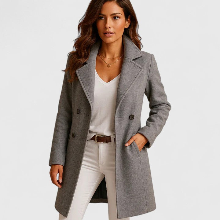 Blanche | Cappotto Lungo Sartoriale con Revers a Dentina