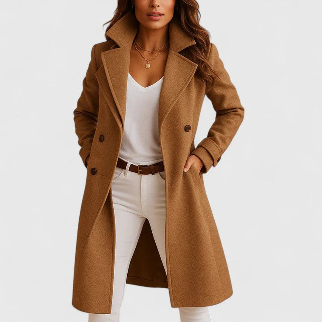 Blanche | Cappotto Lungo Sartoriale con Revers a Dentina