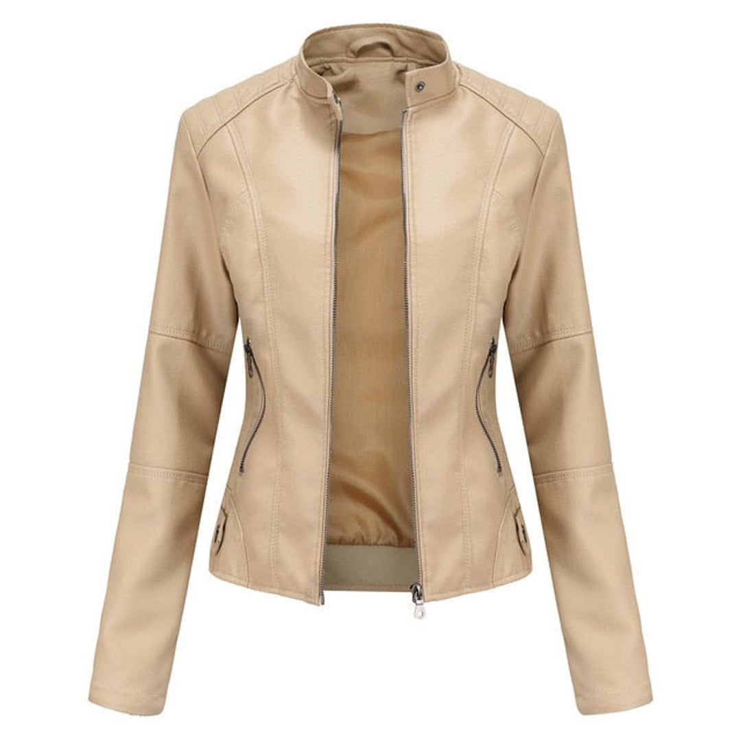 Helen | Giacca Biker Raffinata con Collo alla Coreana
