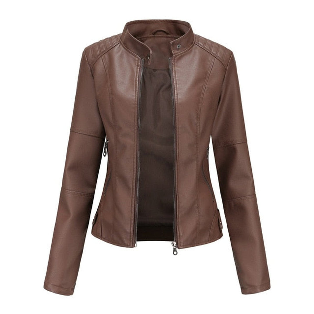 Helen | Giacca Biker Raffinata con Collo alla Coreana