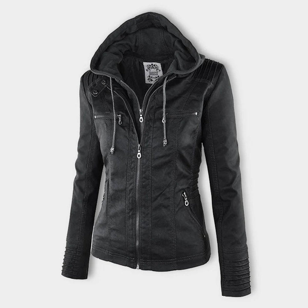 Lucinda | Giacca Biker con Cappuccio Removibile