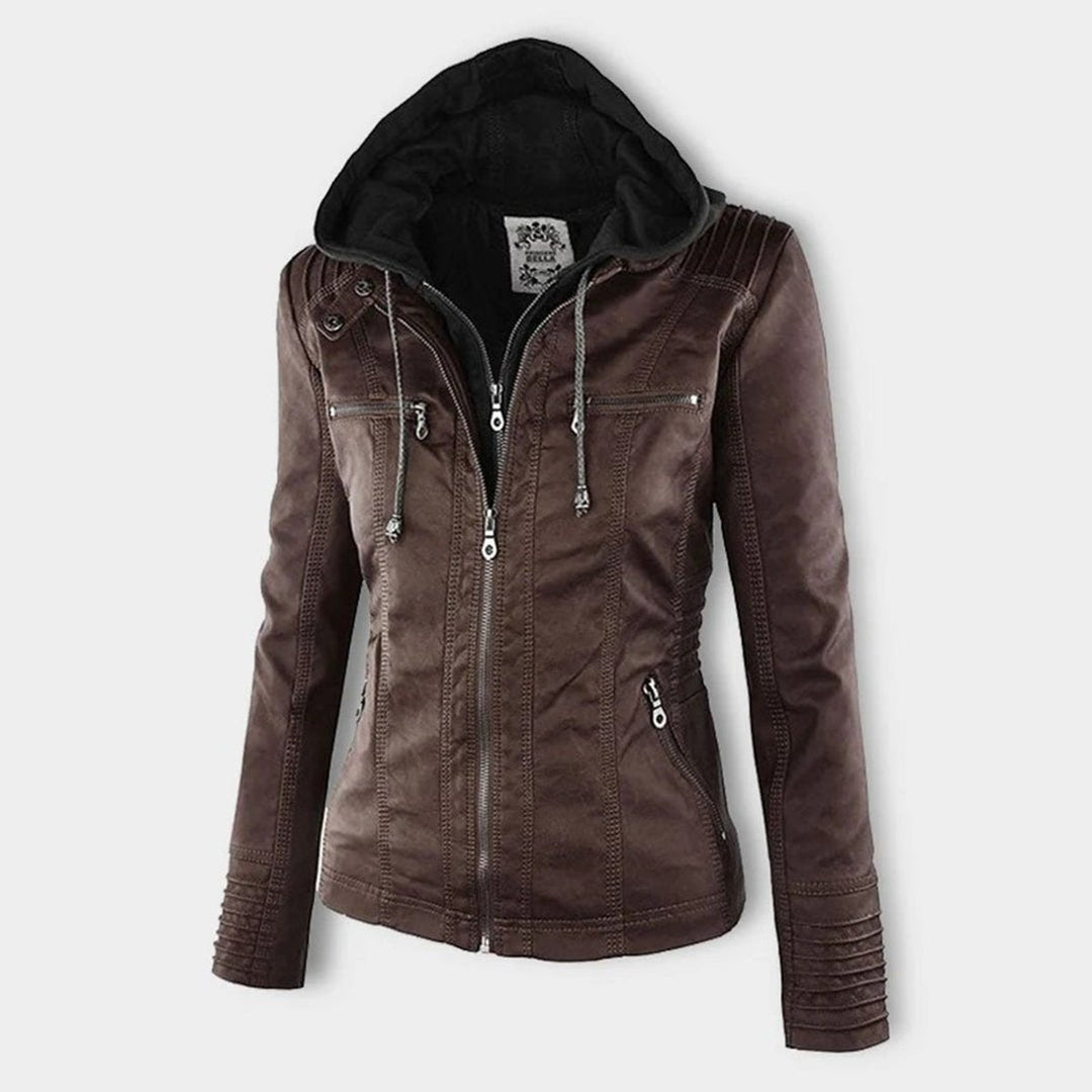 Lucinda | Giacca Biker con Cappuccio Removibile
