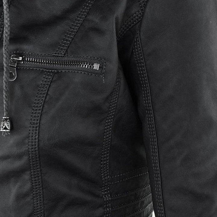 Lucinda | Giacca Biker con Cappuccio Removibile