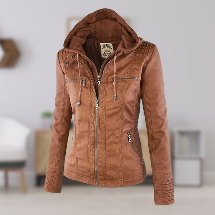 Lucinda | Giacca Biker con Cappuccio Removibile