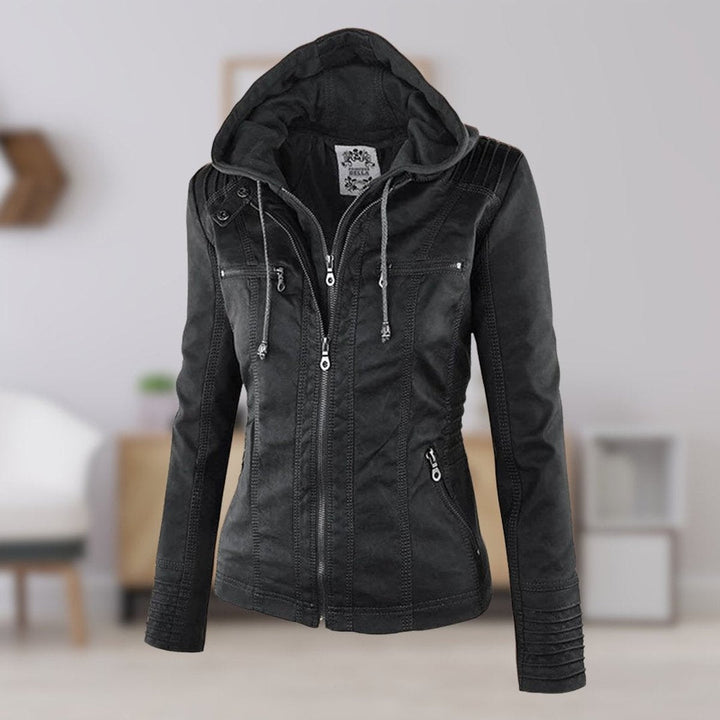 Lucinda | Giacca Biker con Cappuccio Removibile