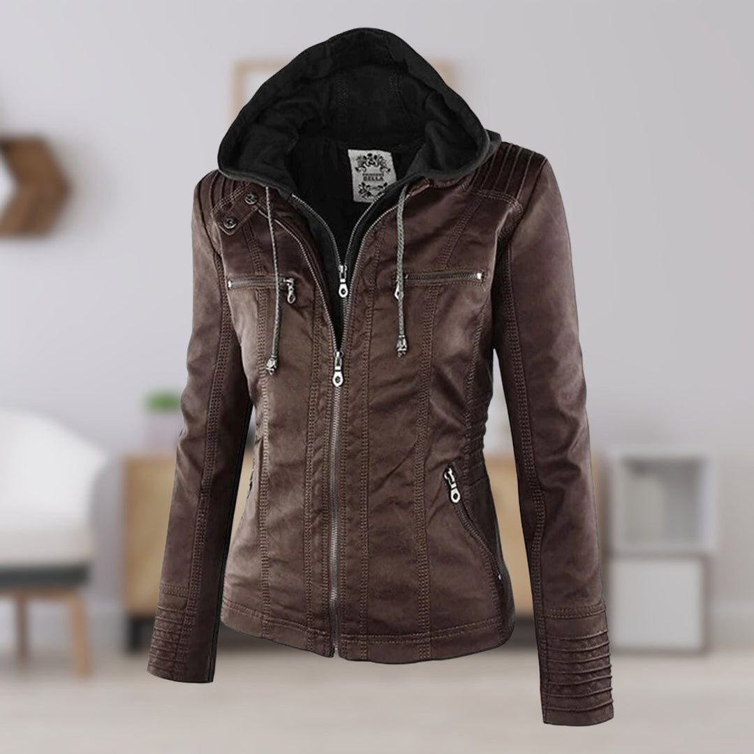 Lucinda | Giacca Biker con Cappuccio Removibile