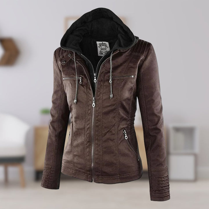Lucinda | Giacca Biker con Cappuccio Removibile