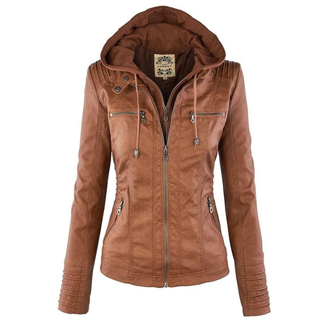 Lucinda | Giacca Biker con Cappuccio Removibile