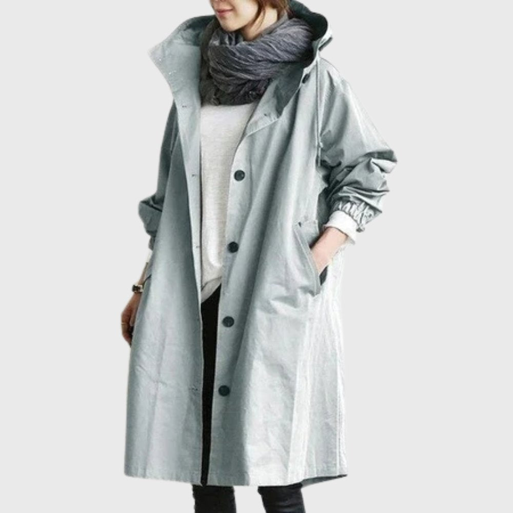 Ruth | Trench Lungo con Cappuccio e Vestibilità Morbida