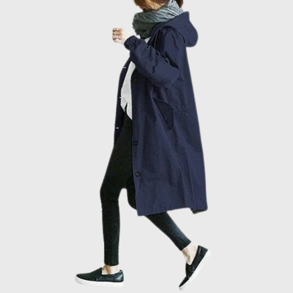 Ruth | Trench Lungo con Cappuccio e Vestibilità Morbida