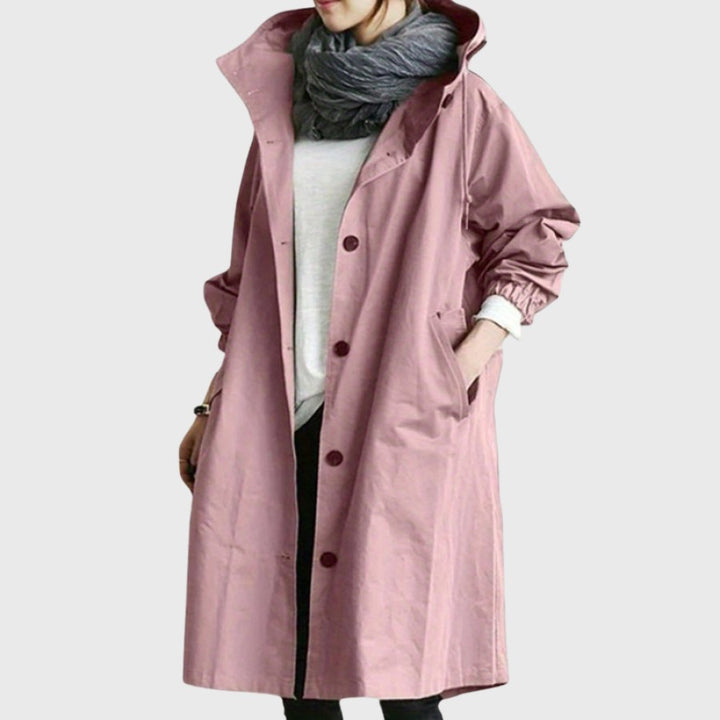 Ruth | Trench Lungo con Cappuccio e Vestibilità Morbida
