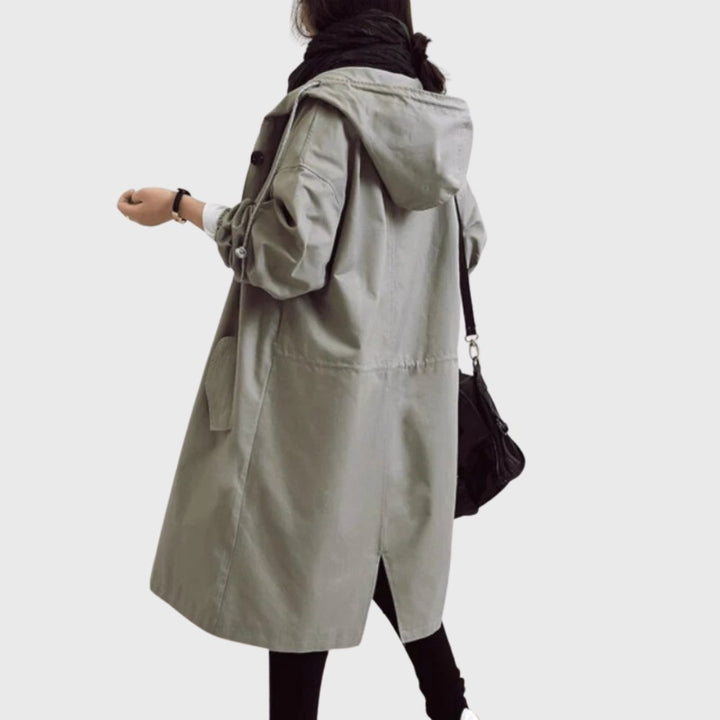 Ruth | Trench Lungo con Cappuccio e Vestibilità Morbida