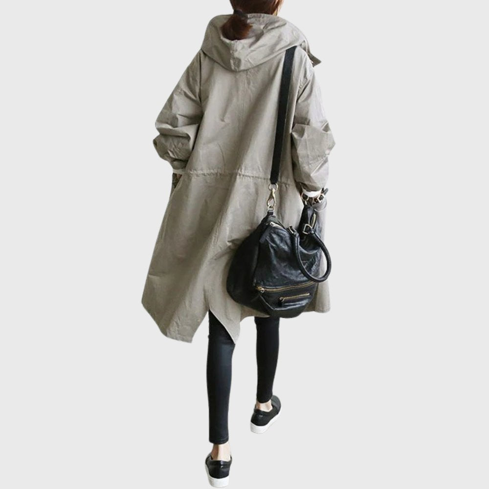 Ruth | Trench Lungo con Cappuccio e Vestibilità Morbida
