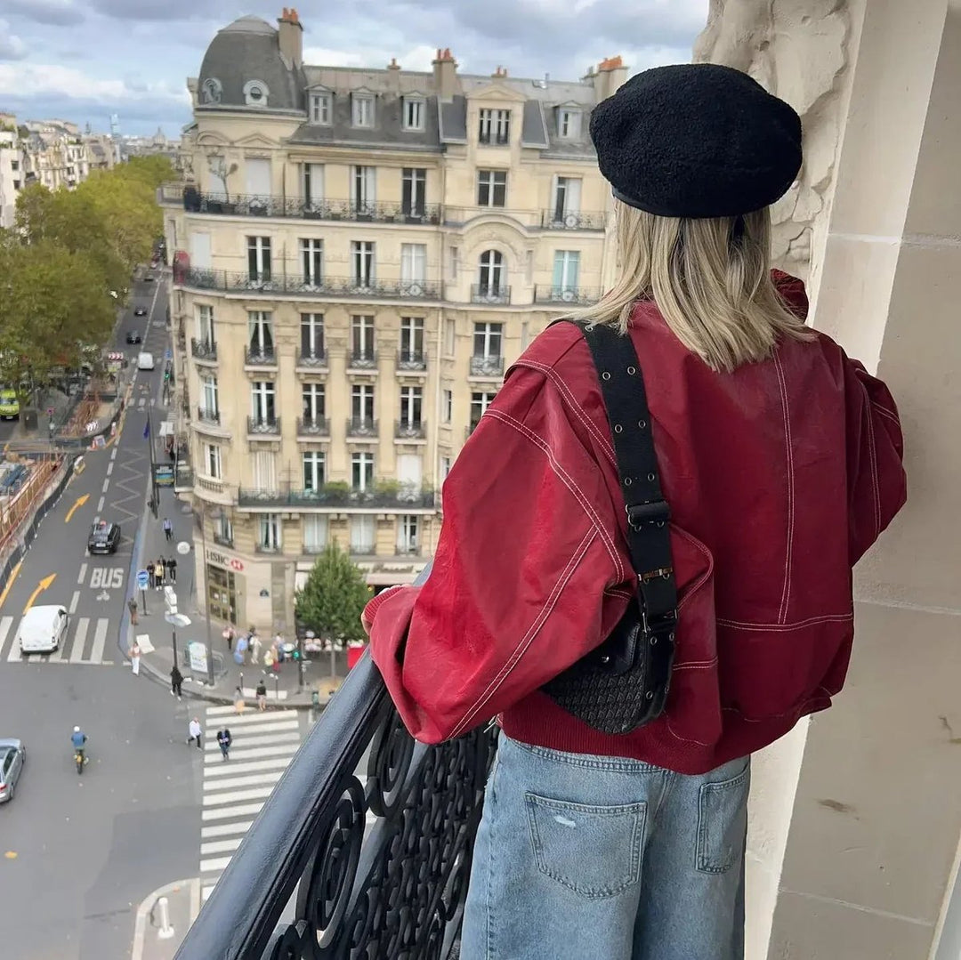 Renée | Bomber Oversize con Cuciture a Contrasto