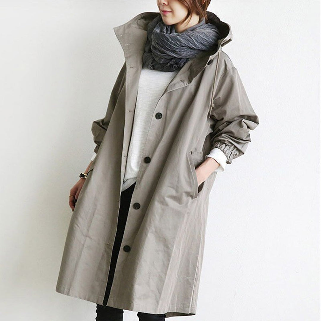 Maisie | Cappotto Oversize con Cappuccio e Bottoni sul Davanti