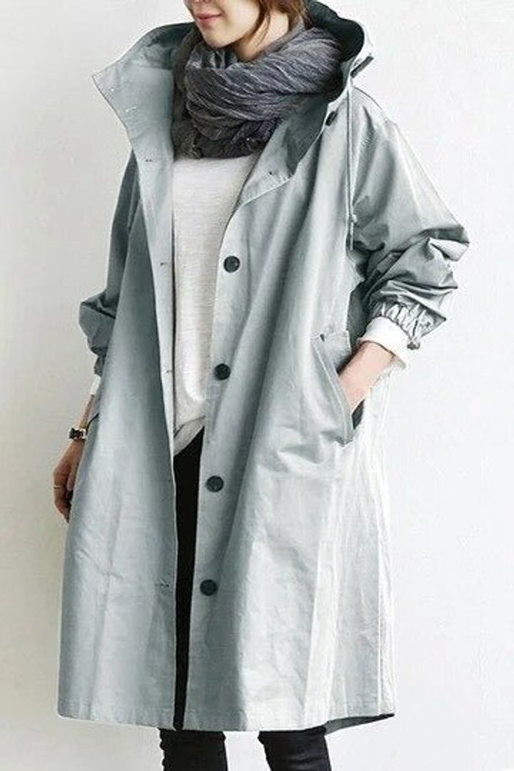 Maisie | Cappotto Oversize con Cappuccio e Bottoni sul Davanti