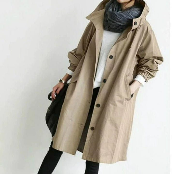 Maisie | Cappotto Oversize con Cappuccio e Bottoni sul Davanti