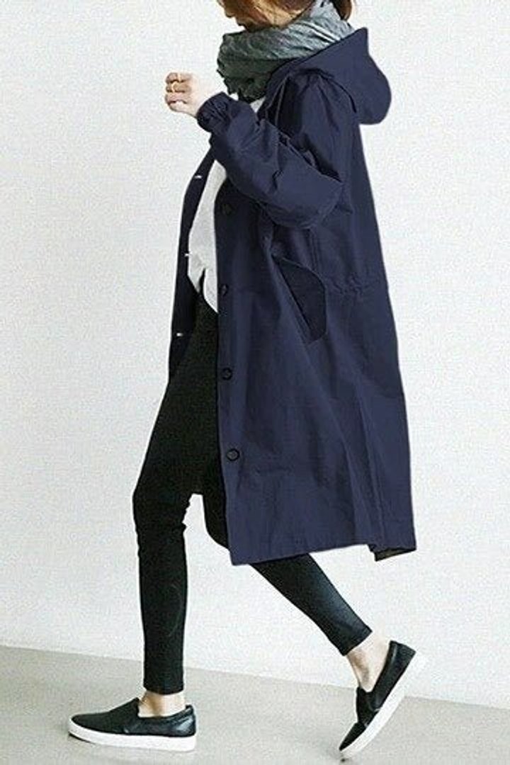 Maisie | Cappotto Oversize con Cappuccio e Bottoni sul Davanti