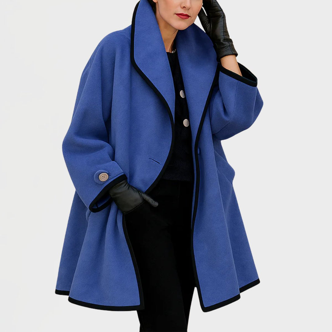 Flora | Cappotto Oversize con Bordi a Contrasto