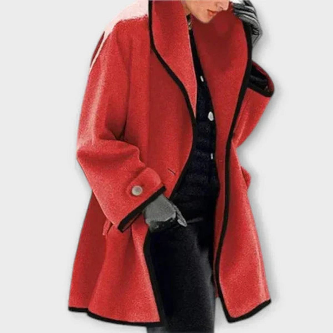 Flora | Cappotto Oversize con Bordi a Contrasto