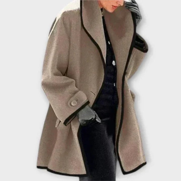 Flora | Cappotto Oversize con Bordi a Contrasto